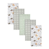 Gerber Childrenswear - Flannel Receiving Blanket - Woodland, 5 Pack