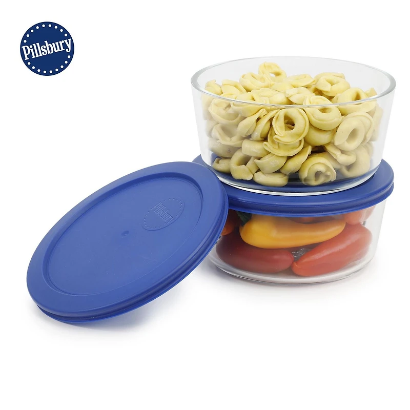Lot de 4 Récipients de Conservation Alimentaires Rectangulaires en Verre Pillsbury, 944 ml