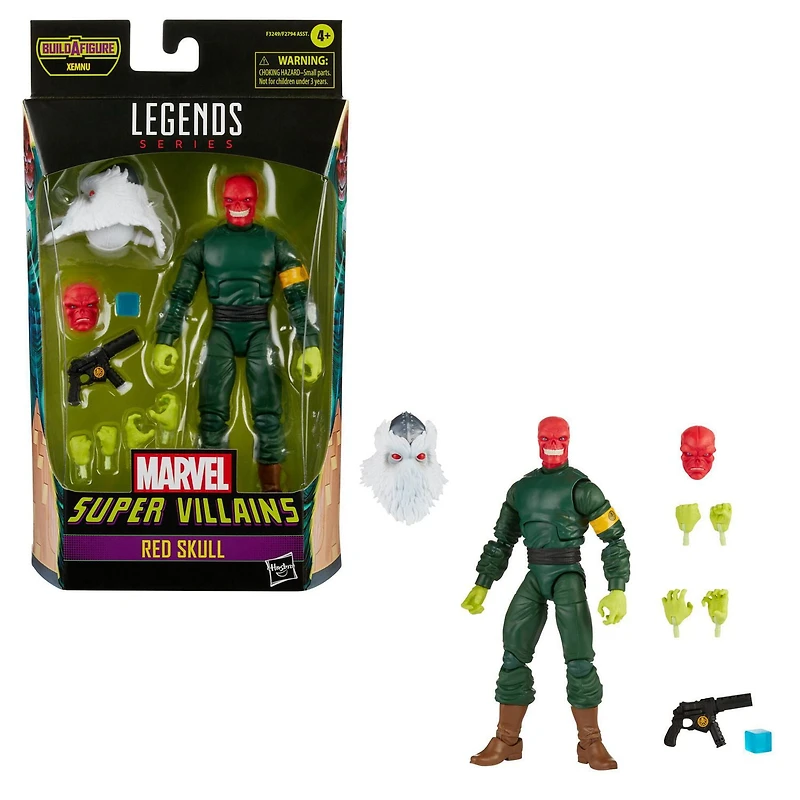 Hasbro Marvel Legends Series, figurine de collection Red Skull de 15 cm, 7 accessoires et 1 pièce Build-a-Figure