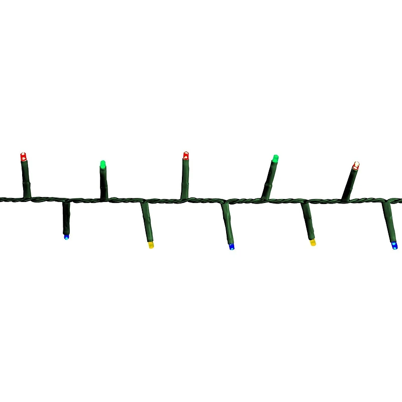 480L 5MM Cluster LED Multifunction Light String in multicolour, Green Wire