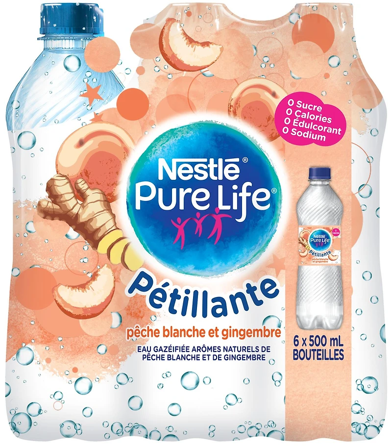 Pure Life Pétillante pêche blanche et gingembre