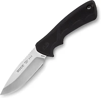 Buck Knives 685 Large BuckLite Max II, grand couteau à lame fixe, lame en acier inoxydable 420HC, manche en caoutchouc Dynaflex, gaine en polyester incluse, noir, garantie à vie 100 % chasse, camping,