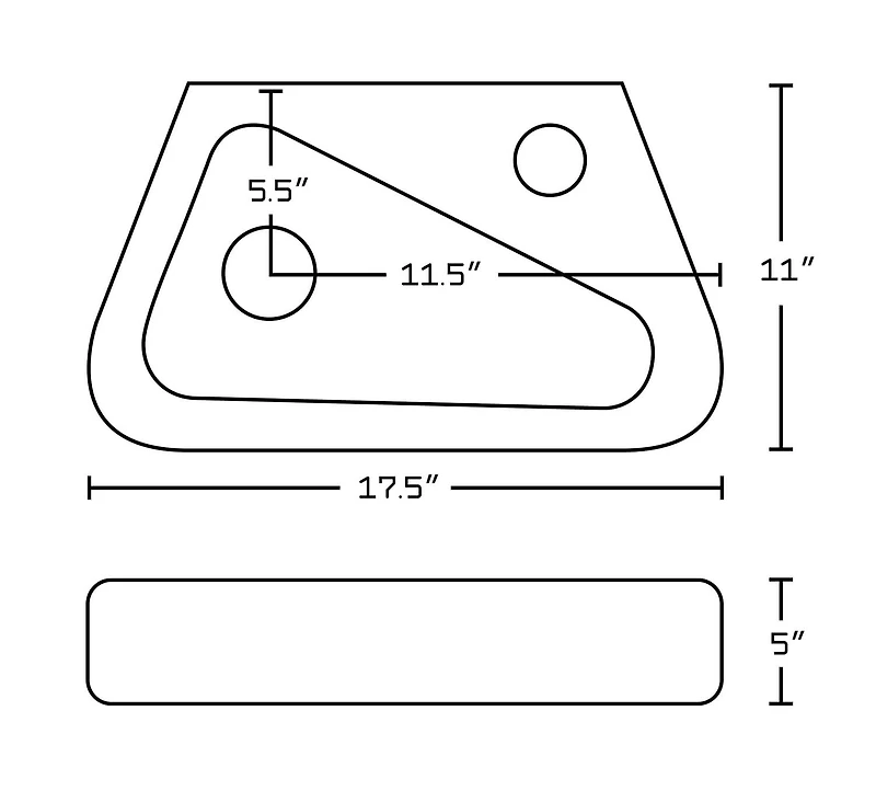 American Imaginations 17.5-in. W Above Counter White Bathroom Vessel Sink Set For 1 Hole Right Faucet AI-15304