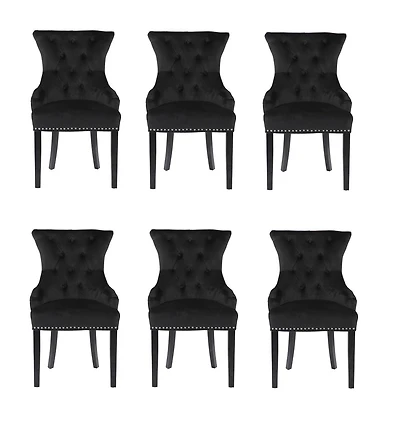 Plata Import Chaise Isabella en Noir - Set 6