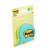 Post-it® Notes, 7350-BLB, thought bubble-shaped, light blue, green, 2.6 in x 2.6 in (66 mm x 66 mm), 2 per pack