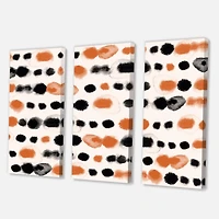 Designart Pois noirs et orange Art mural sur toile