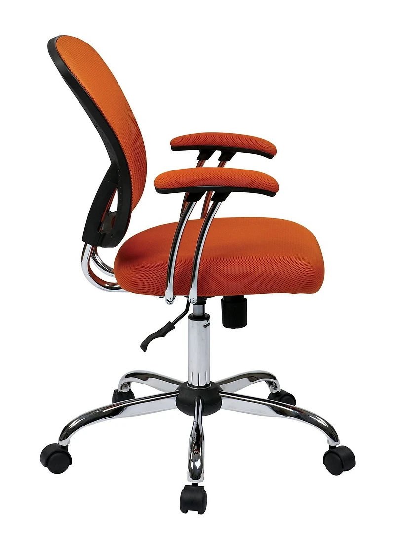 Chaise de bureau Juliana, siège en tissu maillé orange