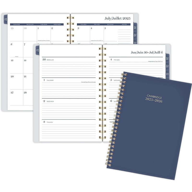 2025-2026 Cambridge® Colour Bar Navy Small Weekly Academic Year Planner