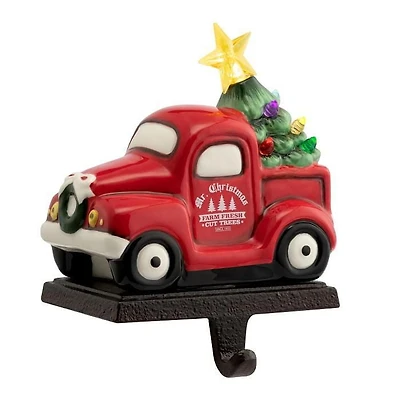 Mr. Christmas Nostalgic Cintre en céramique pour camion allumé Rouge