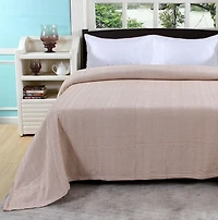 Fabstyles 100% Cotton Soft and Cozy Blanket - Herringbone Weave Cotton Blanket - Perfect for Layering Any Bed for All Season (Grey/White, Queen (90''x90''))