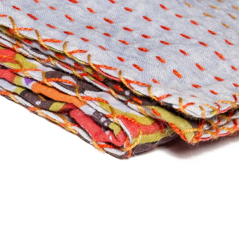 KANTHA COTTON THROW BLANKET 50" X 70"
