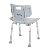 Drive Medical Gray Bathroom Safety Shower Tub Bench Chair with Back, Shower Tub Bench Chair