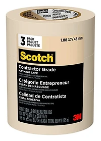3M 2020-48EP3 1.88" x 60.1yd (48mm) Scotch Contractor Grade Masking Tape (3pk)