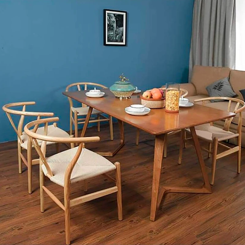 Heavenly Collection | Chaise de salle à manger Wishbone en bois naturel pour cuisine ou salle à manger