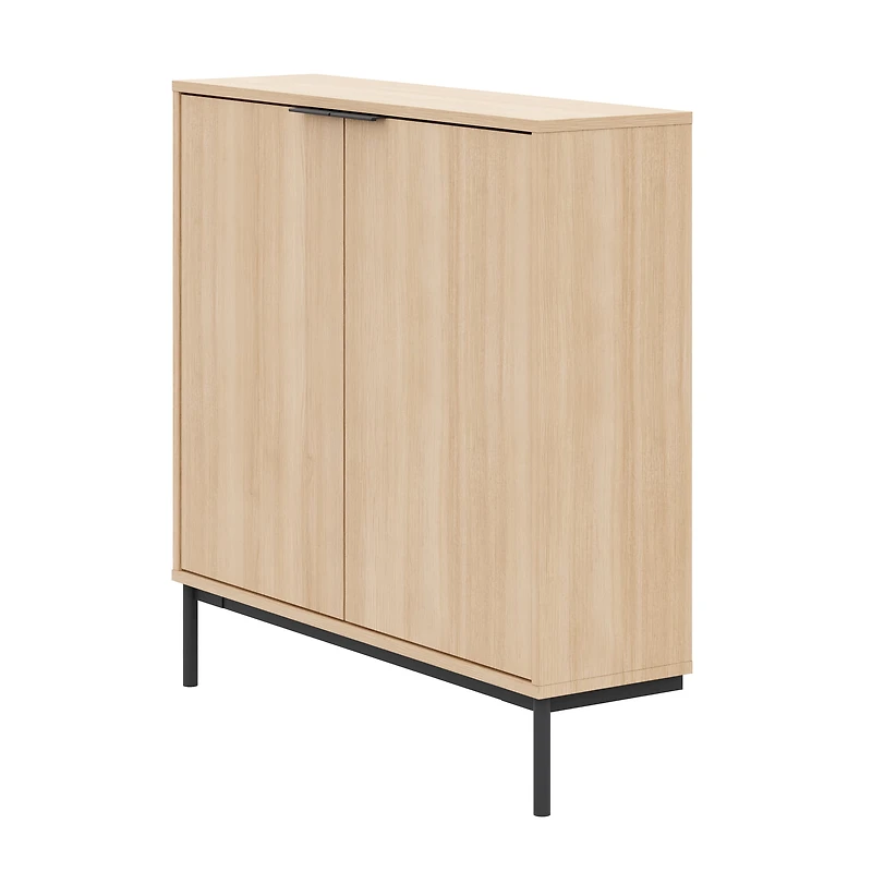 Nexera Slim 2-Door Storage Console, Natural Blonde Oak