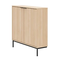 Nexera Slim 2-Door Storage Console, Natural Blonde Oak