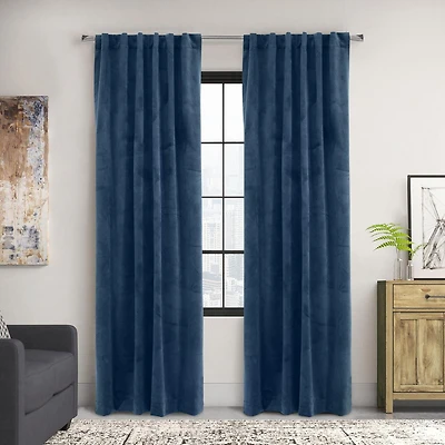Loft Living Sicily assombrissement des pièces Double Tetiere panneau de rideau 50 x 95 in Bleu Fonce