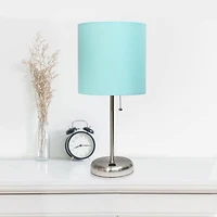 LimeLights Lampe bâton avec port de chargement USB et ensemble de 2 abat-jour en tissu