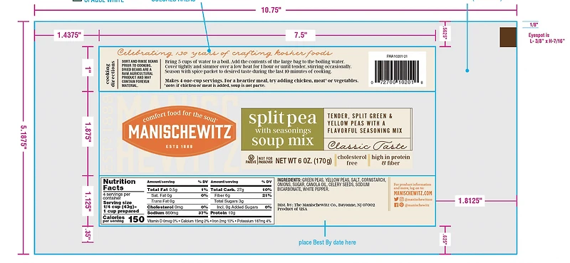 Soupe De Violoncelle Manischewitz Pois Cassés 170