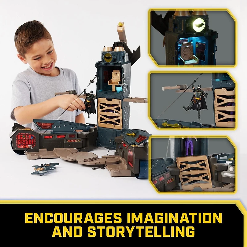 Batman, Coffret Batmobile ultime transformable, Coffret Batman 2-en-1 avec figurine Batman exclusive et planeur, effets sonores et lumineux, jouets pour garçons et filles à partir de 4 ans DC Comics Batman