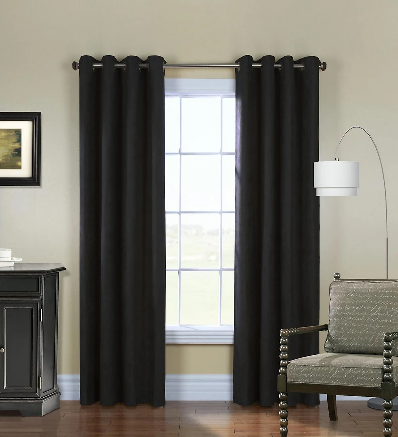 Loft Living Nova, assombriissant panneau de rideau à oeillets, en faux suede 54" x 95", gris foncé