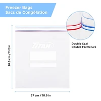 TITAN Sacs de Congélation Grand Format à Double Fermeture, 160 sacs 4 x 40