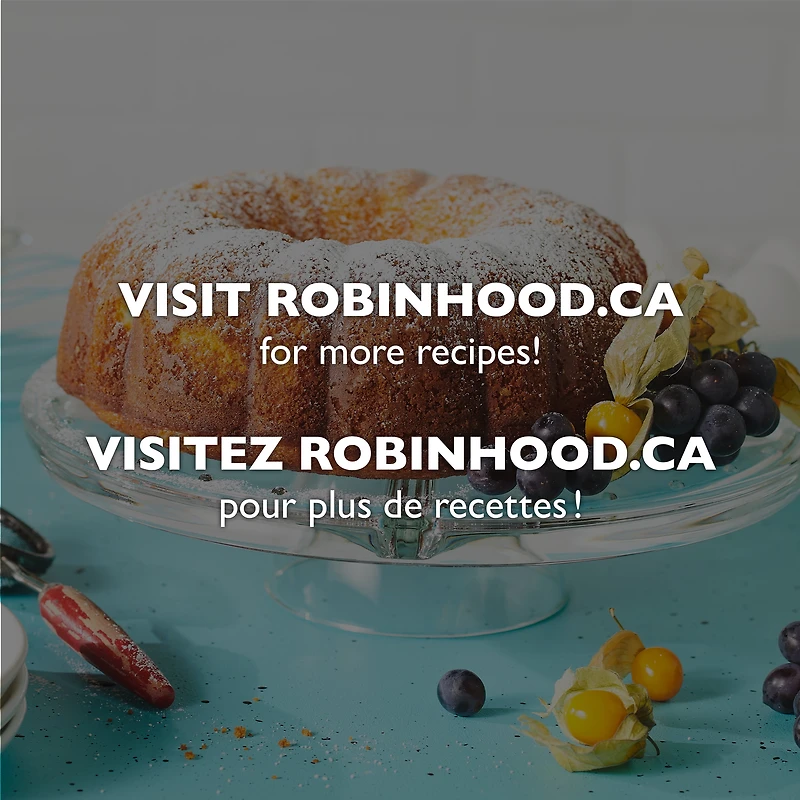 Robin Hood Brodie, farine auto-levante pour gâteaux et pâtisseries, 2,5 kg, faite à 100 % de blé canadien Farine préparée pour gâteaux et pâtisseries 2.5kg