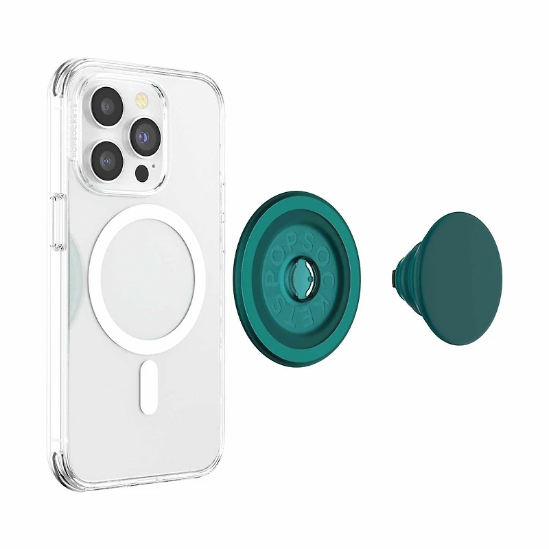 PopSockets PopGrip pour MagSafe Rond avec Anneau Adaptateur Fresh Pine Soft Touch