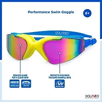 Dolfino Pro Edge Youth Watersport Swim Goggle - Blue/Yellow