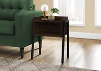 Monarch Specialties  Table D'appoint, Coté, Bout, Table De Nuit, Lampe, Salon, Chambre À Coucher, Stratifié Brun, Métal Noir, Contemporain, Moderne