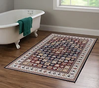 Tapis d'appoint Emerald Ritchie bleu & ivoire de 2 pi 2 po x 3 pi 2 po