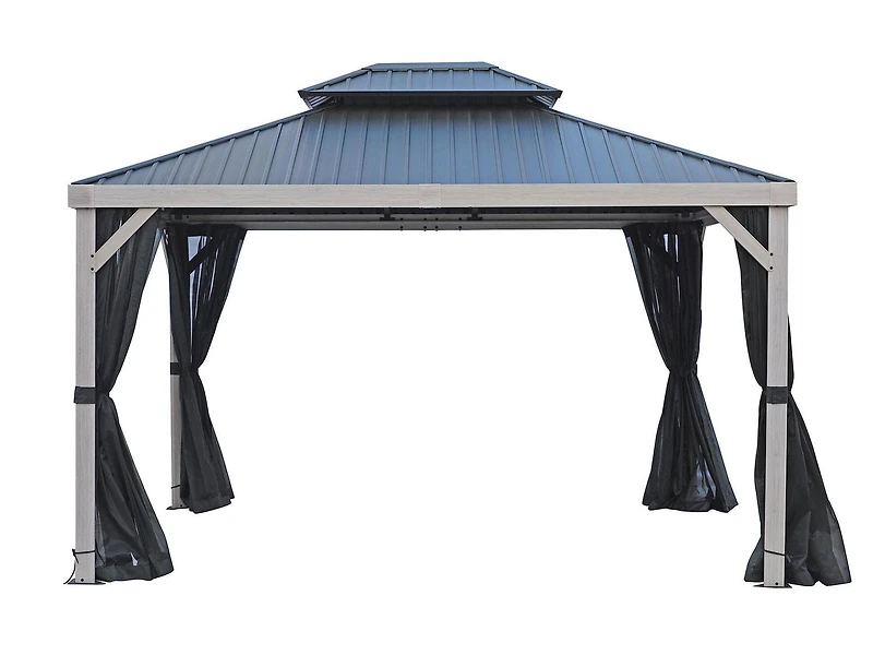 Yosemite 10x12 Double Steel Roof Gazebo Aluminum Posts
