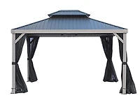 Yosemite 10x12 Double Steel Roof Gazebo Aluminum Posts