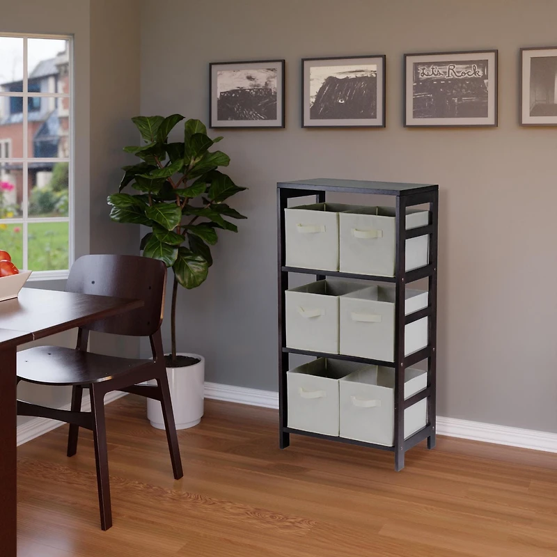 Winsome Capri Ensemble de paniers pliables en tissu beige