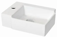 American Imaginations -in. W Wall Mount White Bathroom Vessel Sink Set For 1 Hole Left Faucet AI