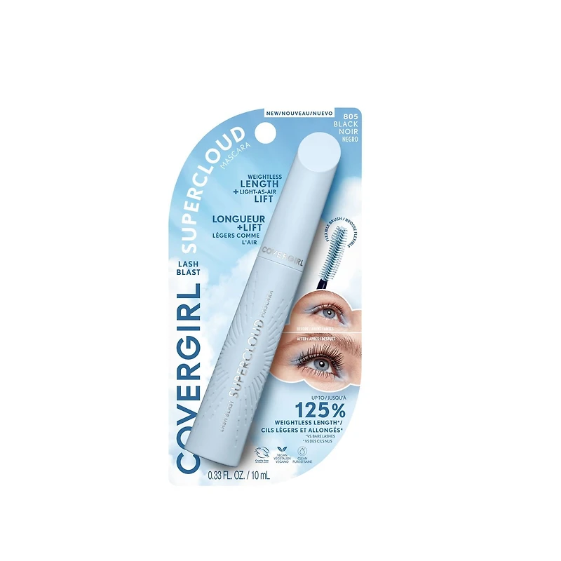 Lash Blast Supercloud Mascara, Long-Lasting, Doesn't Clump, Doesn't Smudge, Doesn't Flake, Vegan Mascara, Weightless perfect length