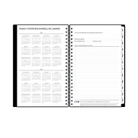 Agenda hebdomadaire/mensuel 2025, 5 po x 8 po, Blue Sky, noir uni