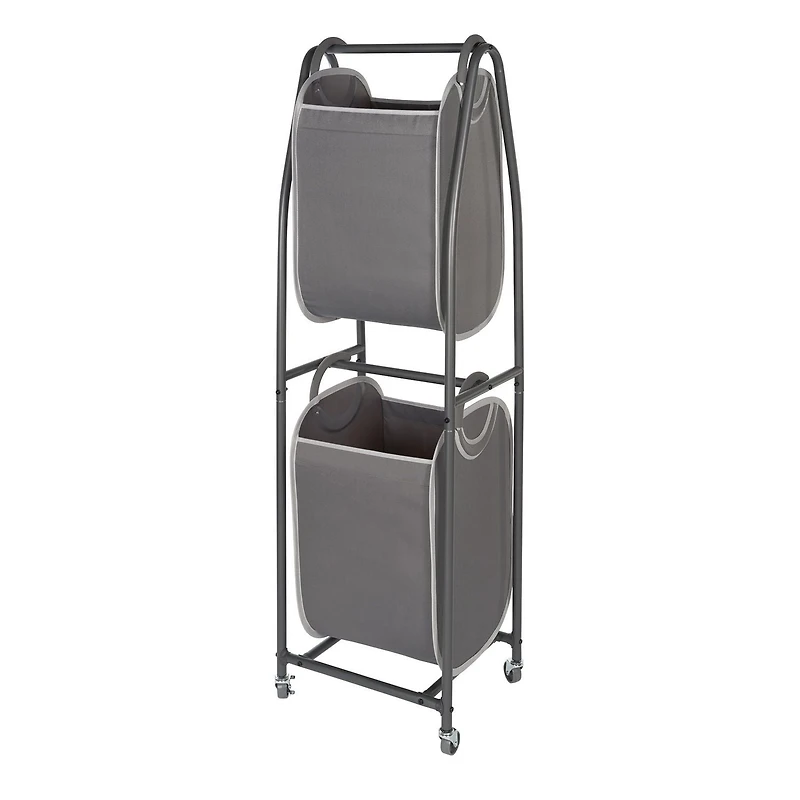 neatfreak! Trieuse à linge verticale à 2 niveaux sur roulettes avec paniers à linge et technologie de réduction des odeurs EVERFRESH®