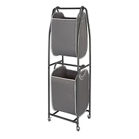 neatfreak! Trieuse à linge verticale à 2 niveaux sur roulettes avec paniers à linge et technologie de réduction des odeurs EVERFRESH®