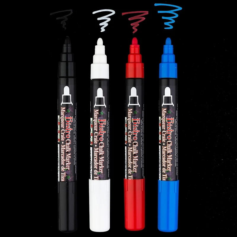 MARVY UCHIDA® BISTRO CHALK MARKER 4PC BROAD TIP SET, Chalk Paint Marker