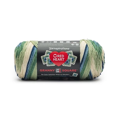 Red Heart All In One Granny Square Yarn (250g/8.8oz), No color switchin’. Just keep on stitchin’