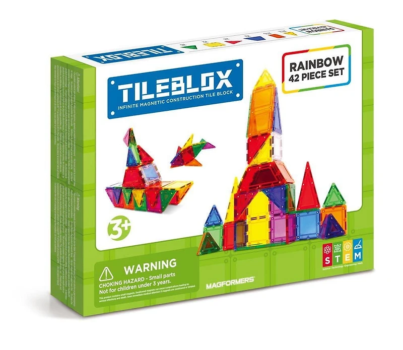 Tileblox Ensemble de Construction Magnétique 42 Pcs