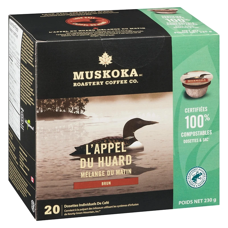 Muskoka Roastery Coffee Co. Loon Call Breakfast Blend Medium Single Serve Coffee PODS