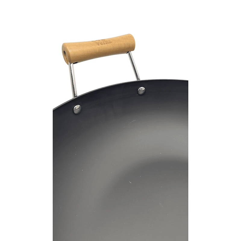 Wok en fer anodisé dur Verka, Karahi (Karahi), 36 cm, Avec Couvercle