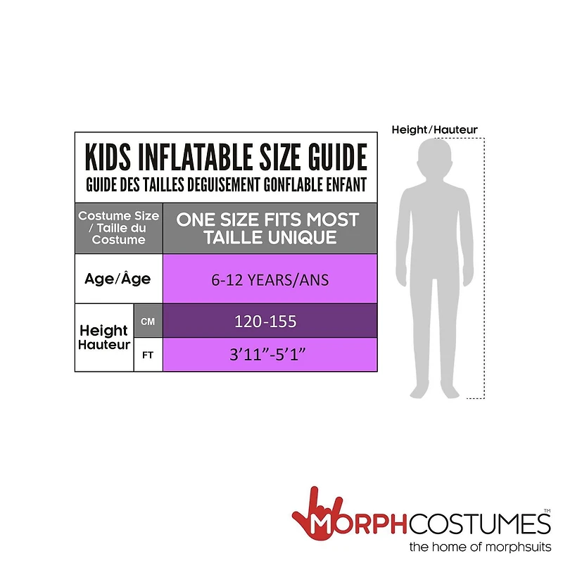 Costume Gonflable Pick Me Up de Zombie Unisexe pour enfants