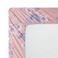 Marina Decoration Ultra Soft Silky Rich Printed Rayon from Bamboo All Season Duvet Cover Fitted Sheet Ensemble Bedding Set with Zipper and Corner Tie