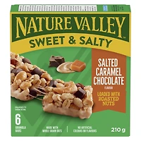 Nature Valley Granola Bars, Sweet and Salty Nut, Salted Caramel Chocolate, 6 ct, 6 bars x 35 g, 210 g