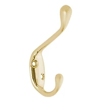 Era Double Hook 2-Pack Gold, 3.25 x 0.75 x 2.25 in.
