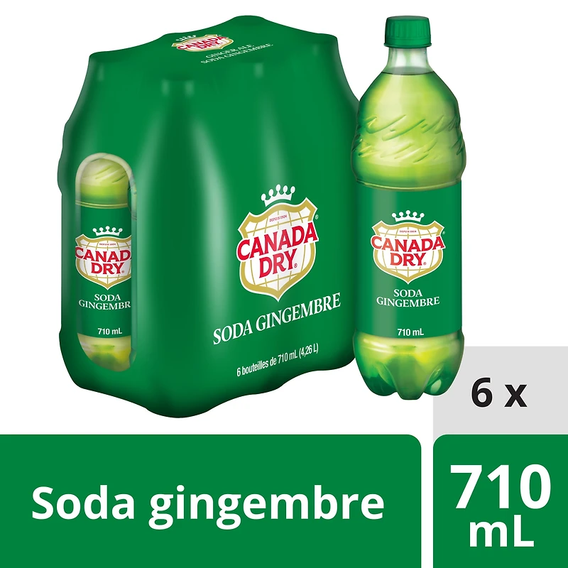 Soda gingembre Canada DryMD - Emballage de 6 bouteilles de 710 mL