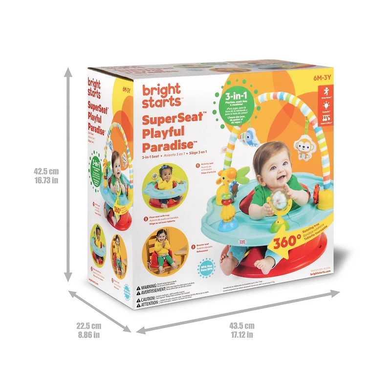Bright Starts SuperSeat Playful Paradise 3-in-1 Seat, 6 - 36 months; up to 33lbs